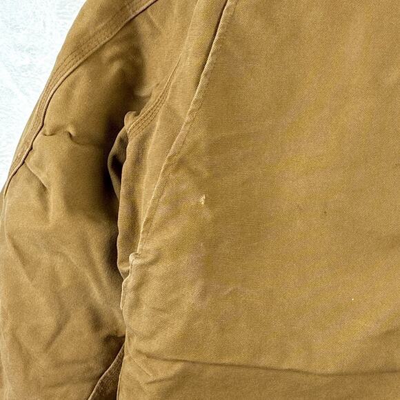 VTG Carhartt Duck Ridge Sherpa Lined Barn Coat Jacket Men L Brown Faded J205 BRN - Picture 7 of 13